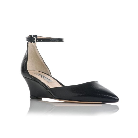 LK Bennett Shoes - LK Bennett Alex Ankle-Strap Low Wedge Pump